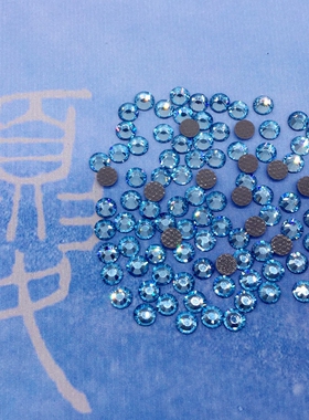 diy捷克水晶海蓝宝美甲烫钻
