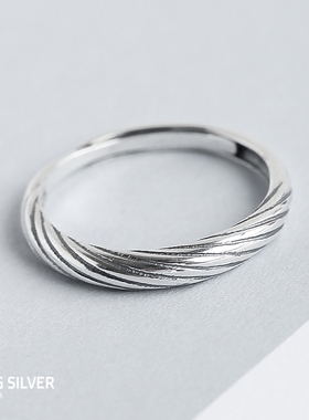 泰银指环纯银复古男女