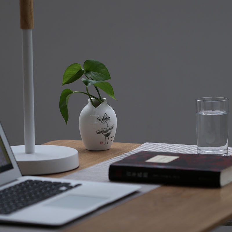 创意粗陶手绘桌面花瓶中式小清新花器陶瓷干花插家居饰品摆件包邮 - 图2