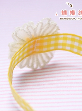 choker黄色格子织带手作风项圈