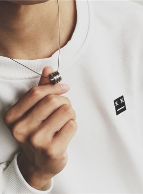 简约潮牌钛钢锁骨链黑色玫瑰金