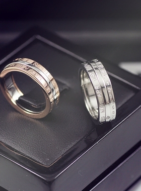 会转动时间日历网红欧美风戒指