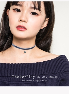 少女心项圈蓝色冬天vintage星星