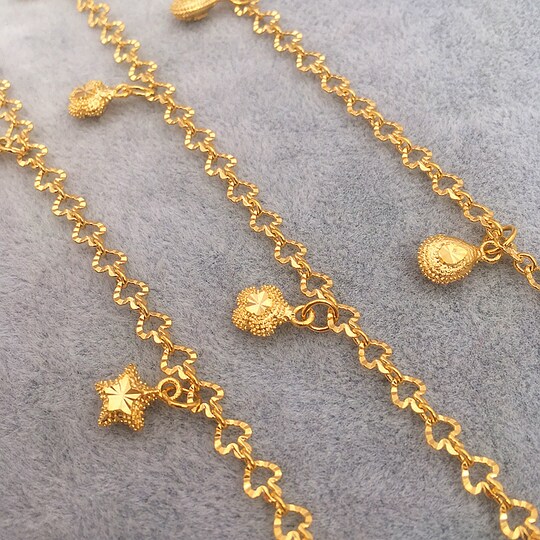 New Euro coin gold star adjustable anklet that does not fade