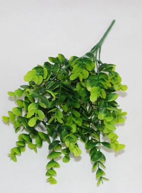 仿真尤加利单支假花绿植盆栽摆设装饰植物塑料花插花配草绿叶