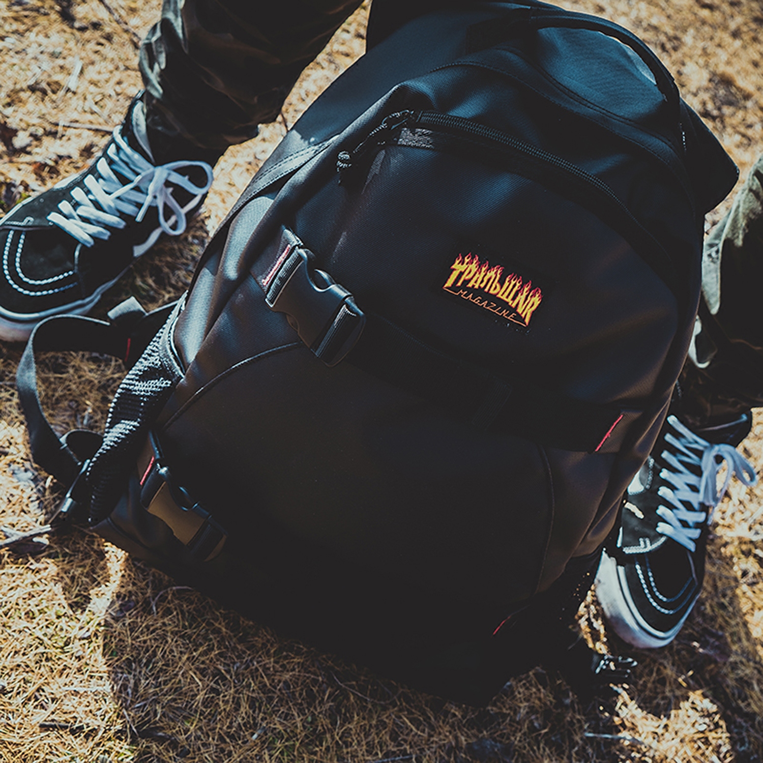 潮牌嘻哈滑板背包男生双肩包潮牌原宿时尚潮流大容量高中学生书包 - 图2