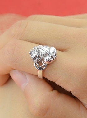 复古纯银银戒指貔貅