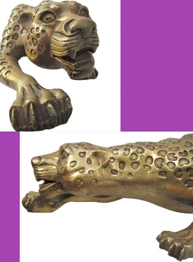 金钱豹招财纯铜豹子风水摆件