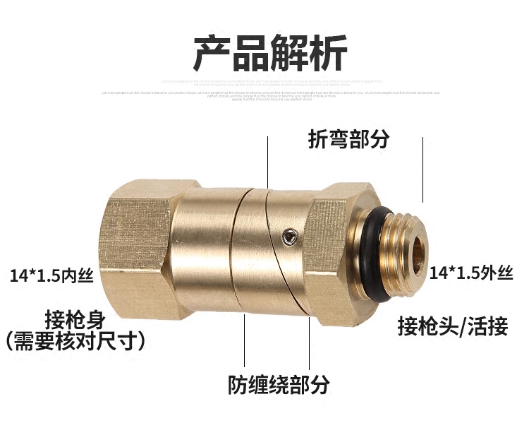 新款车底盘顶棚清洗机水枪折弯喷头 全铜水泵配件超高压洗车机 - 图1