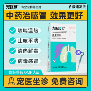 宠医到狗狗猫咪感冒药打喷嚏流鼻涕咳嗽双黄连片宠物专用幼猫鼻支