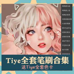 TIYE杂货铺tiye鸭鸭YA自用全套procreate笔刷打包卡通厚涂笔刷ya