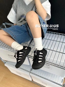 2022夏季新款韩版货儿童鞋潮牌UUS中大童男女童包头镂空运动凉鞋