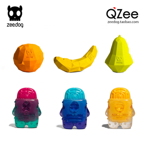 QZee美国Zeedog狗狗玩具耐咬漏食球水果香蕉磨牙柯基法斗金毛泰迪