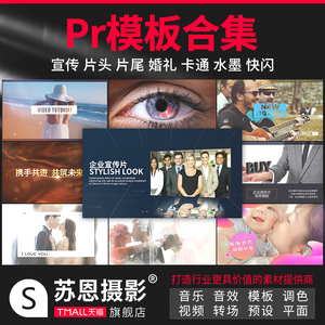 pr模板素材片头模版视频特效字幕剪辑图文快闪婚礼快剪电子相册