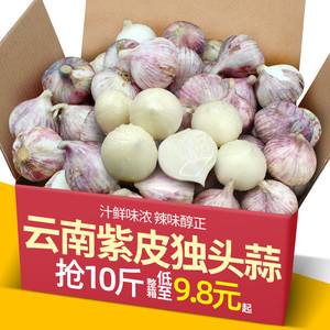 2022新鲜紫皮独头大蒜9斤紫皮蒜农家蔬菜紫皮云南大蒜头红皮干蒜5