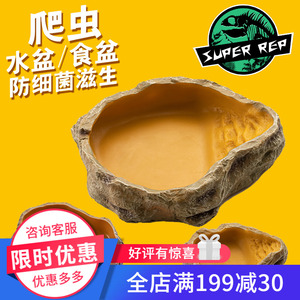 SuperRep爬虫树脂水盆食盆爬宠陆龟角蛙守宫鬃狮刺猬喂食盆饮水盆