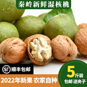 陕西秦岭新鲜核桃2022年青皮湿核桃手工去皮送夹子孕妇零食坚果