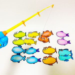 儿童早教磁性鱼竿可擦写卡片钓鱼玩具英语闪卡磁力鱼教学游戏教具