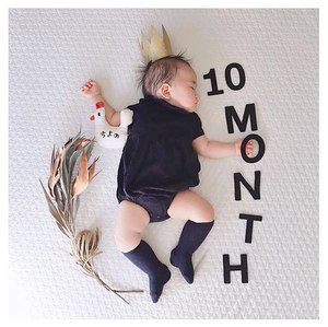Month宝宝月龄成长记录卡片月份拍照写真道具数字周岁满月装饰