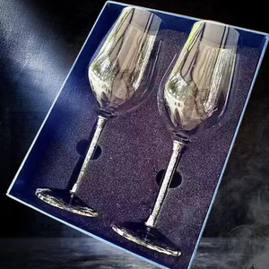水晶玻璃红酒杯高脚杯醒酒器套装家用创意欧式2个葡萄酒杯一对装