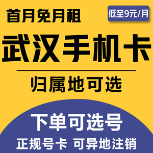 湖北武汉移动手机电话卡4G流量上网卡低月租套餐号码卡国内无漫游