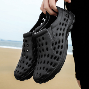 夏季洞洞鞋男士运动凉鞋潮流套脚休闲鞋男防滑凉拖轻便涉水沙滩鞋