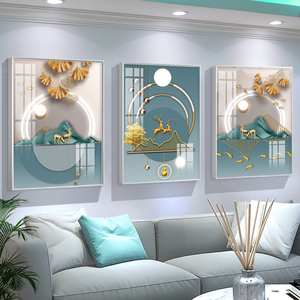 现代轻奢客厅沙发背景墙装饰画简约抽象卧室挂画电视墙壁画晶瓷画