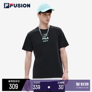 FILA FUSION 斐乐潮牌男子短袖T恤2022夏季新款丝柔棉网球运动短T