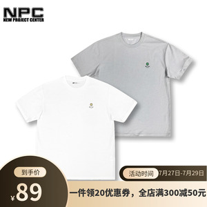 NPC潮牌李晨nic同款T恤衫上衣夏季索罗娜logo小花短袖T恤男女同款