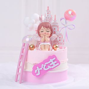 正版安妮宝贝蛋糕装饰摆件宝宝周岁生日可爱公主女孩生日蛋糕装饰
