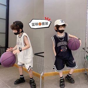 男童运动套装2022夏季薄款韩版透气儿童篮球服背心短裤两件套无袖