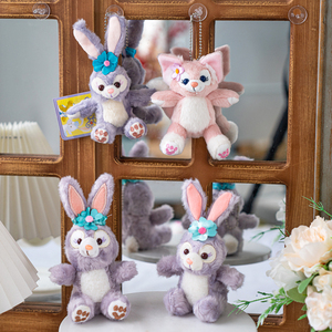 5个装毛绒紫色兔子粉色狐狸网红玩具少女心生日蛋糕装饰可爱摆件