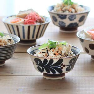日本进口美浓烧南風手绘古朴日式陶瓷饭碗拉面碗汤碗深盘汤盘菜盘
