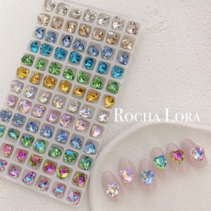 Rocha Lora 国产高品质美甲钻 8mm桃心钻尖底指甲钻饰品星空偏光