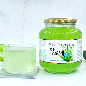 韩国原装进口 全南蜂蜜芦荟茶1kg芦荟颗粒果酱茶泡水喝的冲饮品
