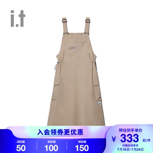 it UNDERGARDEN女装背带连衣裙2022新品通勤潮流饰抽绳A字长裙