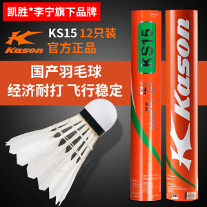 凯胜羽毛球耐打不易烂王鹅毛球室内室外训练比赛用球练习12只装