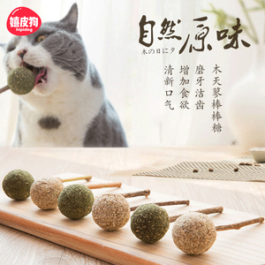 猫咪棒棒糖木天蓼猫草猫零食逗猫棒磨牙棒小猫幼猫薄荷球啃咬玩具