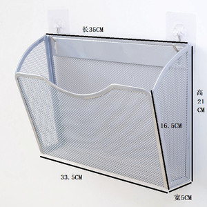 多功能文件收纳架桌面铁艺报刊杂志整理栏壁挂架文具资料置物盒