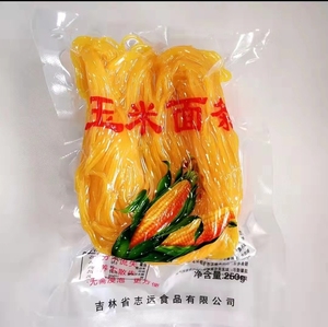 汇好运玉米面条碴条东北粗粮黄面条麻辣烫挂面条250g/袋半干免泡