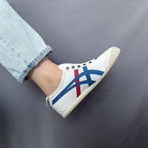 Onitsuka Tiger鬼冢虎懒人鞋情侣一脚蹬休闲帆布鞋D3K0N-0143女男