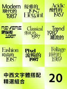 2022流行中文英文字体包下载逆反差酸性Procreate设计PS素材FONT