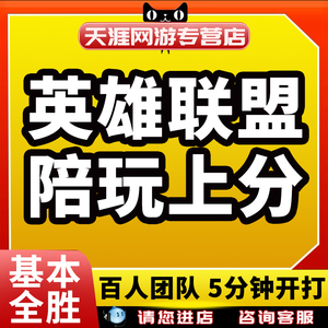 lol英雄联盟手游陪玩陪练陪打上分排位女陪妹子带双排游戏定位赛