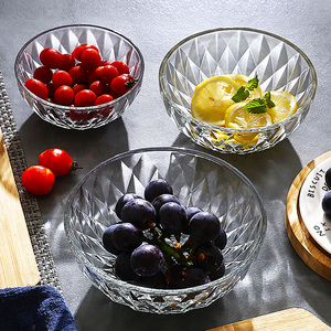 透明玻璃碗家用日式水果蔬菜沙拉碗盘网红学生宿舍泡面耐冷热饭碗