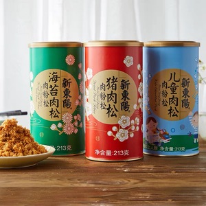 【新东阳旗舰店】猪肉松(肉粉松)糕点寿司美味休闲零食213g*3罐