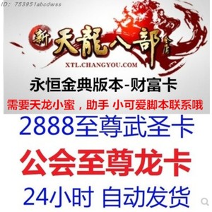 新天龙八部财富卡经典版服礼包金卡激活码2888武圣卡赠点自动发货