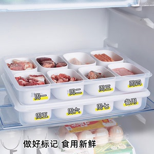 冰箱肉类冷冻盒食品级肉类控量一次一格冷冻分格盒食材保鲜储存盒