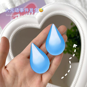 滴汗发夹大无语发卡黄豆emoji流汗夹子汗滴表情包水滴刘海头饰女