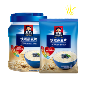 桂格快煮燕麦片1000g*2罐装冲饮谷物原味煮食营养燕麦片桶装早餐