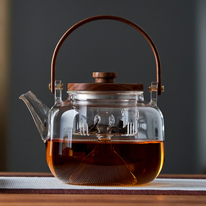 玻璃煮茶壶加热提梁蒸茶器耐高温家用泡茶壶电陶炉专用烧水壶套装